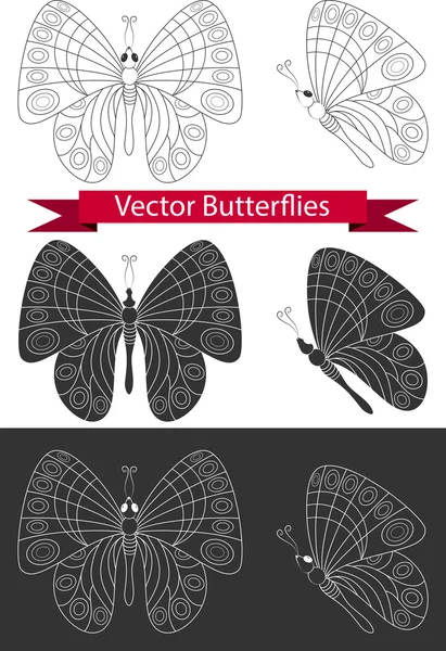 Iconos de mariposa . Vectores De Stock Sin Royalties Gratis