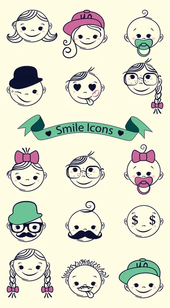 Smile icons — Stock Vector