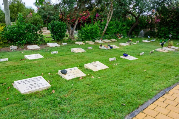 Tel Aviv Ottobre 2019 Lapidi Moderne Cimitero Secolare Civile Ebraico — Foto Stock