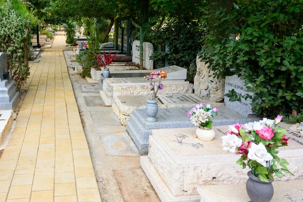 Tel Aviv Ottobre 2019 Lapidi Moderne Cimitero Secolare Civile Ebraico — Foto Stock