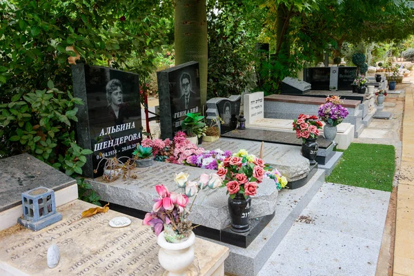 Tel Aviv Ottobre 2019 Lapidi Moderne Cimitero Secolare Civile Ebraico — Foto Stock