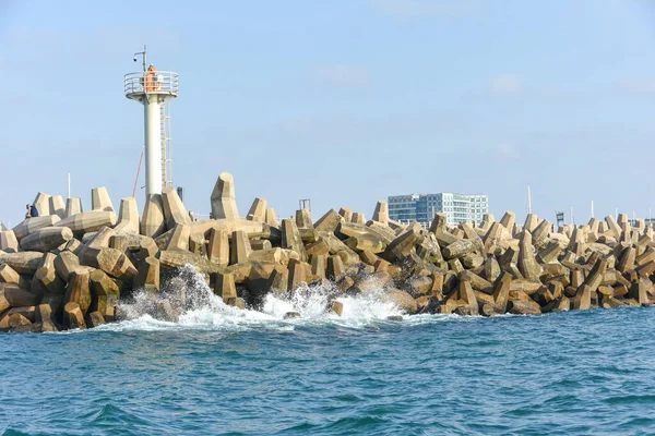 Herzliya Israel Aug 2020 Harzliyan Satama Veneilyalue Lomakeskus Israelin Keskustassa — kuvapankkivalokuva