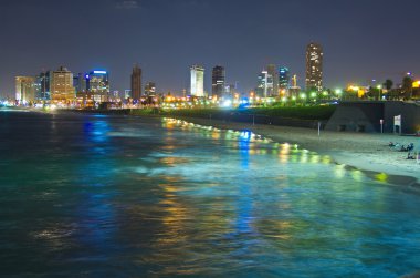 tel aviv skyline Sahili geceleri