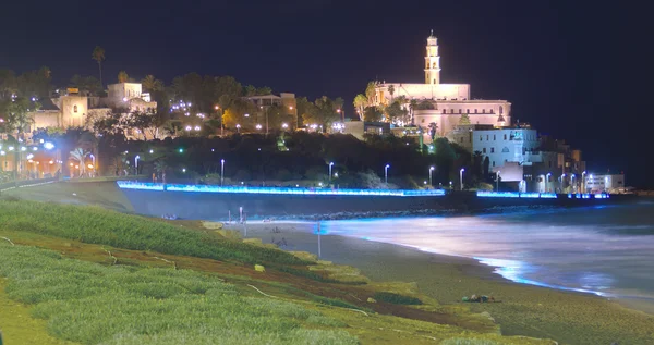 Al-Barh Mosque at night in Jaffa, Israel — Stock Photo, Image