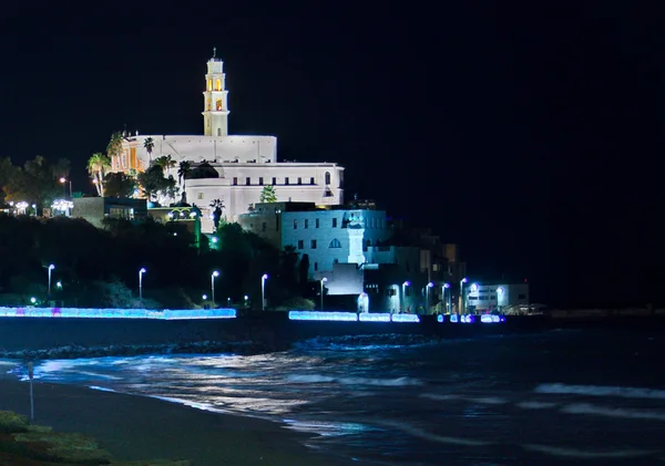 Al-Barh Mosque at night in Jaffa, Israel — Stock Photo, Image