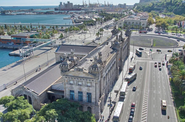 Vue aérienne du port de Barcelone — Photo