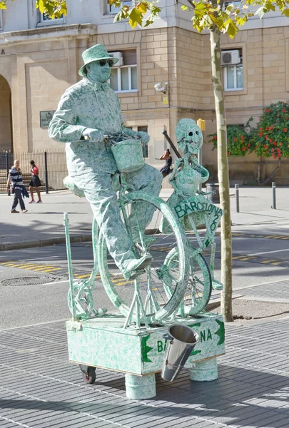 Estatua viva en La Rambla, Barcelona, España — Foto de Stock