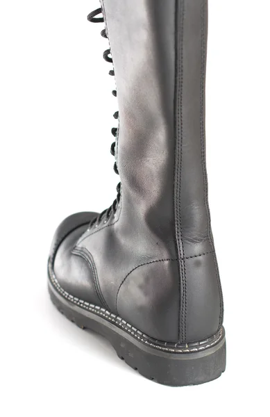 Nya knä höga spetsar upp svarta combat boot — Stockfoto