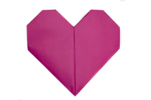 Isolated pink paper heart for Valentine's Day — Stock Photo, Image