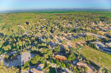 Ballooning over Israel - bird's eye view of Israel after the rai clipart