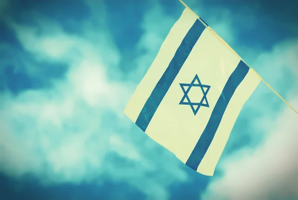 Israel Flag chain on Independence Day - vintage effect — Stock Photo, Image