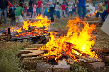 Lag Baomer bonfires in Israel clipart