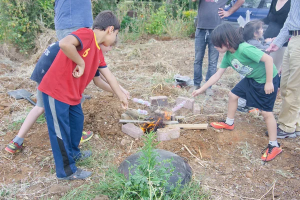 Baomer Lagerfeuer in Israel — Stockfoto