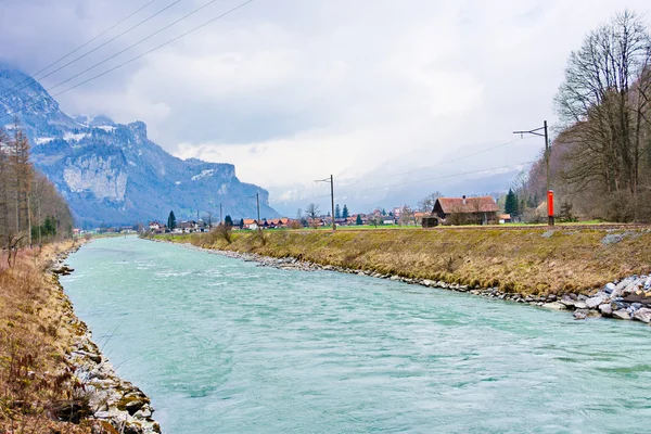 Nehir Aera Aare Gorge - Aareschlucht girişinde — Stok fotoğraf