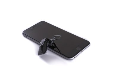 Bir iphone ile modern Jawbone kablosuz bluetooth kulaklık