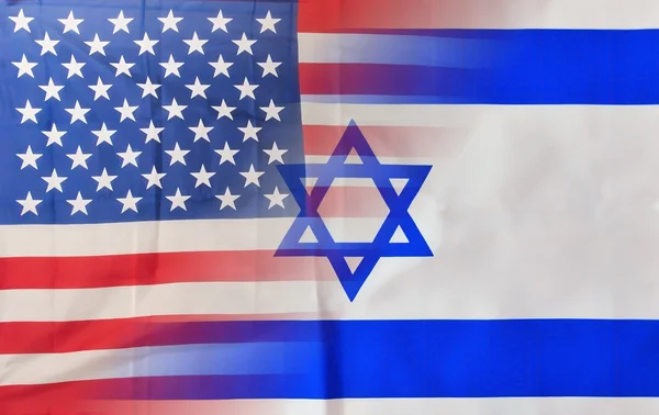 Bandiere USA e Israele miscelate — Foto Stock