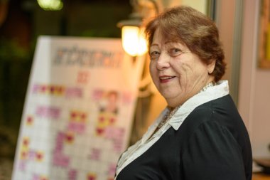 Woman celebrating 80th Birthday clipart