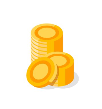 Altın madeni paralar, düz tasarım resimleme