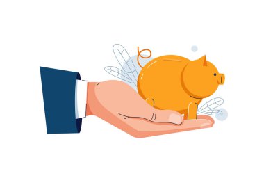 Tasarruf koruma afişi, para koruma kavramı, finansal tasarruf sigortası kavramı