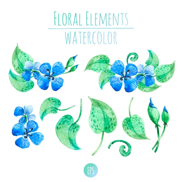 Desenho de flores aquarela — Vetor de Stock