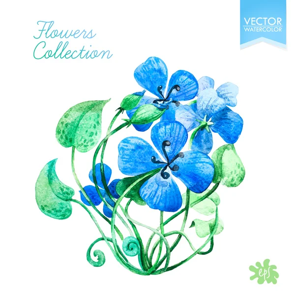 Desenho de flores azuis — Vetor de Stock
