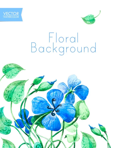 Disegno fiori blu — Vettoriale Stock