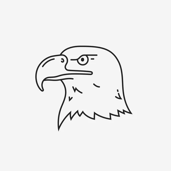 Eagle hoofd mascotte lijn pictogram — Stockvector