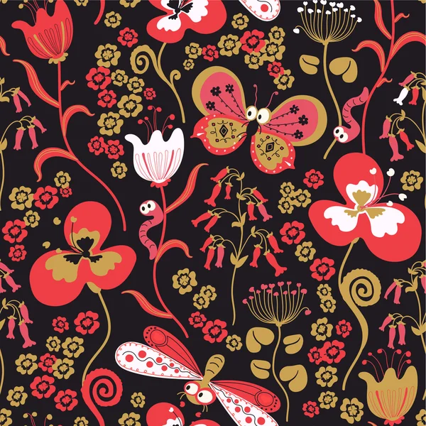 Colorful seamless floral pattern — Stock Vector