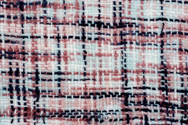 Tejido a cuadros para el fondo. Textura de una manta caliente de cerca. Tejido de punto, algodón, fondo de lana — Foto de Stock