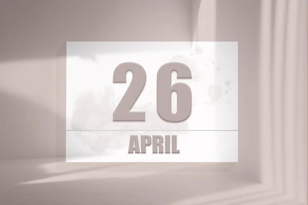 Апреля День Месяца Дата Календаря Белый Лист Бумаги Цифрами Минималистичном — стоковое фото