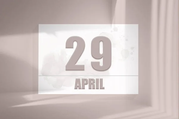 Απριλίου 29Η Ημέρα Του Μήνα Ημερολόγιο Λευκό Φύλλο Χαρτιού Αριθμούς — Φωτογραφία Αρχείου