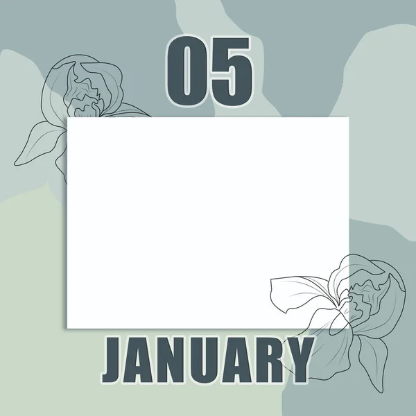 January Day Month Calendar Date Clean White Sheet Abstract Gray — Stock Photo, Image