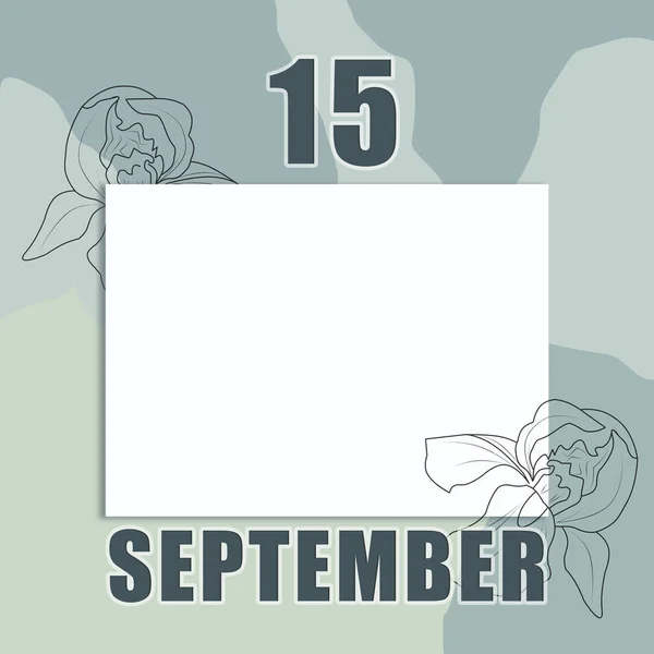 September Day Month Calendar Date Clean White Sheet Abstract Gray — Stok fotoğraf