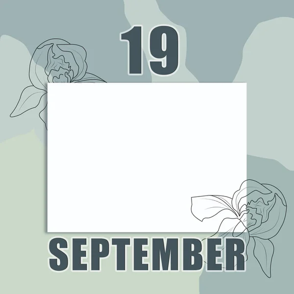 September Day Month Calendar Date Clean White Sheet Abstract Gray — Stok fotoğraf