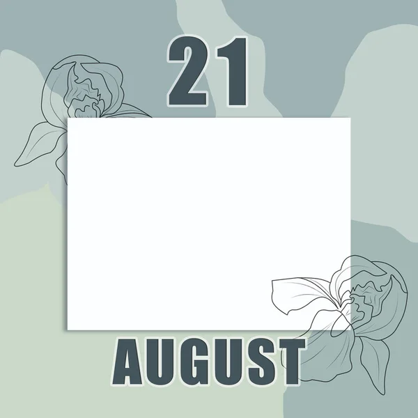 Agosto Día Del Mes Fecha Del Calendario Una Hoja Blanca — Foto de Stock