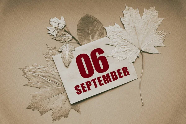 Septembre 06E Jour Mois Date Calendrier Enveloppe Avec Date Mois — Photo