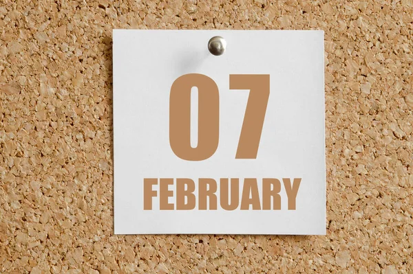 Στις Φεβρουαρίου 07Η Ημέρα Του Μήνα Ηµερολογία Λευκό Ηµερολογιακό Φύλλο — Φωτογραφία Αρχείου