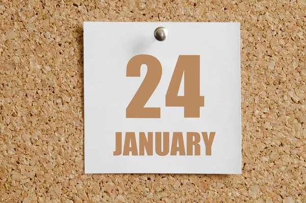 Ιανουαρίου 24Η Ημέρα Του Μήνα Ηµερολογία Λευκό Ηµερολογιακό Φύλλο Προσαρµοσµένο — Φωτογραφία Αρχείου
