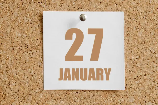 Enero 27º Día Del Mes Fecha Del Calendario Hoja Calendario —  Fotos de Stock