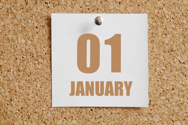 Enero 01º Día Del Mes Fecha Del Calendario Hoja Calendario —  Fotos de Stock