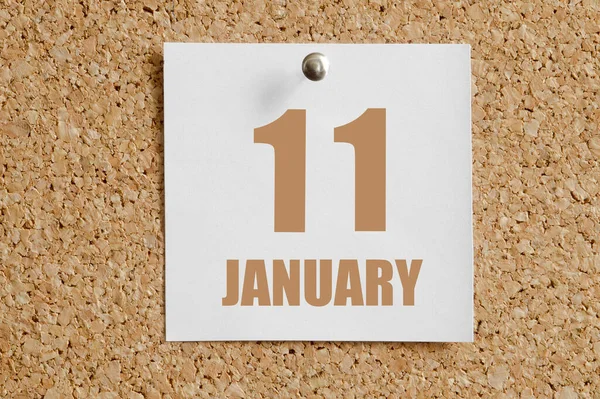 Ιανουαρίου 11Η Ημέρα Του Μήνα Ηµερολογία Λευκό Ηµερολογιακό Φύλλο Προσαρµοσµένο — Φωτογραφία Αρχείου