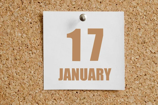 Enero 17º Día Del Mes Fecha Del Calendario Hoja Calendario —  Fotos de Stock
