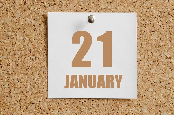Ιανουαρίου 21Η Ημέρα Του Μήνα Ηµερολογία Λευκό Ηµερολογιακό Φύλλο Προσαρµοσµένο — Φωτογραφία Αρχείου