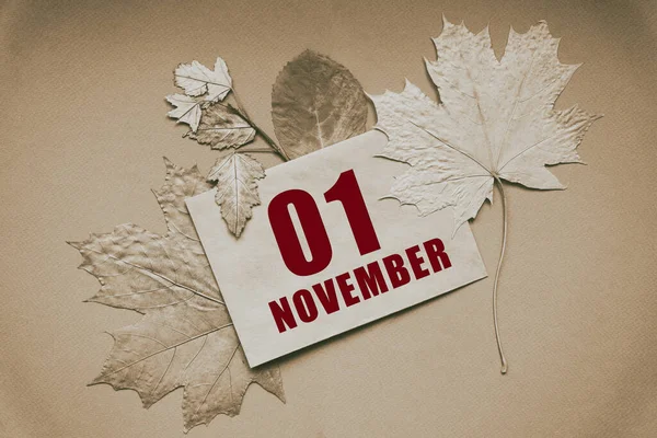 Novembro 01O Dia Mês Data Calendário Envelope Com Data Mês — Fotografia de Stock