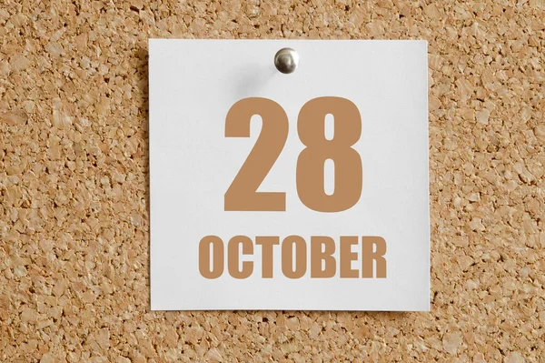 Octubre 28º Día Del Mes Fecha Del Calendario Hoja Calendario — Foto de Stock
