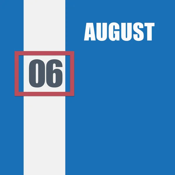 Agosto Giorno Del Mese Data Calendario Sfondo Blu Con Striscia — Foto Stock