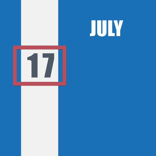 Luglio Giorno Del Mese Data Del Calendario Sfondo Blu Con — Foto Stock