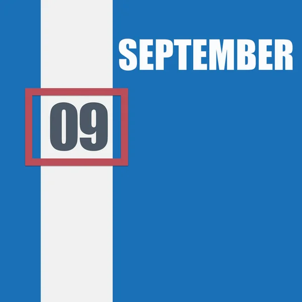 Σεπτέμβρη Ημέρα Του Μήνα Ημερολόγιο Μπλε Φόντο Λευκή Ρίγα Και — Φωτογραφία Αρχείου