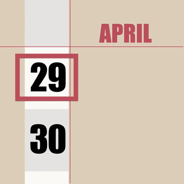 April 29Th Day Month Calendar Date Beige Background White Stripe — Zdjęcie stockowe