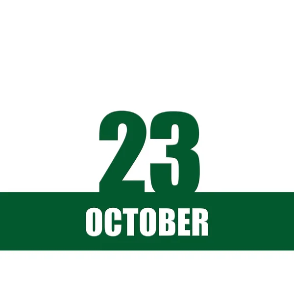 October 23Th Day Month Calendar Date Green Numbers Stripe White — Stock fotografie